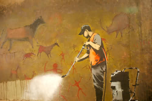 Banksy - Cave Painting by badjonni